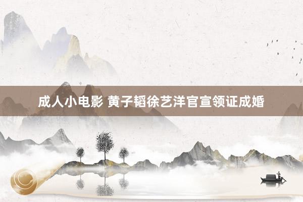 成人小电影 黄子韬徐艺洋官宣领证成婚