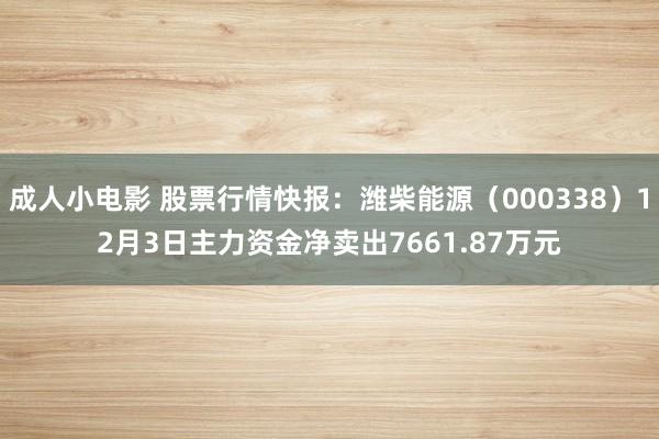 成人小电影 股票行情快报：潍柴能源（000338）12月3日主力资金净卖出7661.87万元
