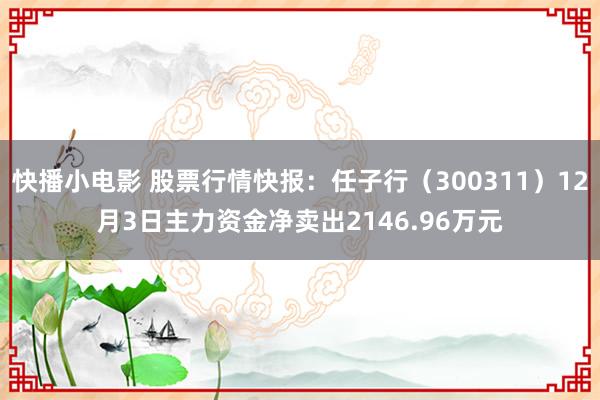 快播小电影 股票行情快报：任子行（300311）12月3日主力资金净卖出2146.96万元