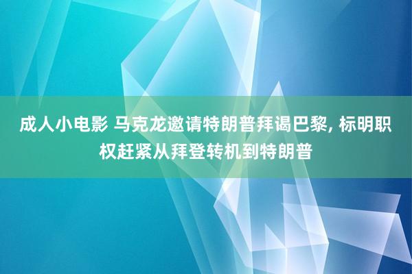 成人小电影 马克龙邀请特朗普拜谒巴黎， 标明职权赶紧从拜登转机到特朗普