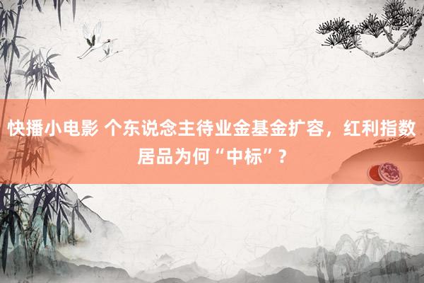 快播小电影 个东说念主待业金基金扩容，红利指数居品为何“中标”？