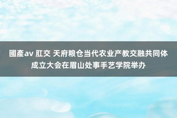 國產av 肛交 天府粮仓当代农业产教交融共同体成立大会在眉山处事手艺学院举办