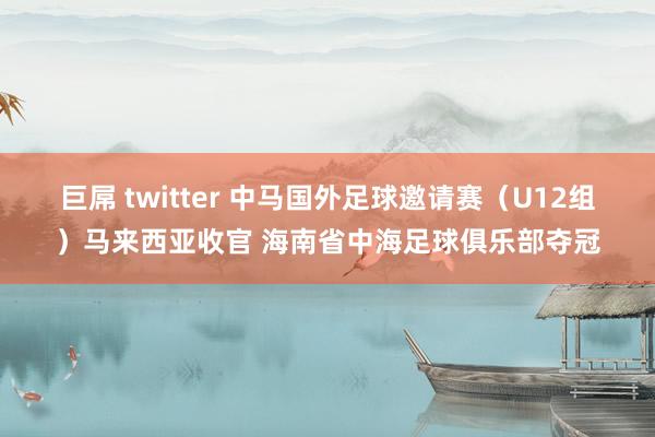 巨屌 twitter 中马国外足球邀请赛（U12组）马来西亚收官 海南省中海足球俱乐部夺冠