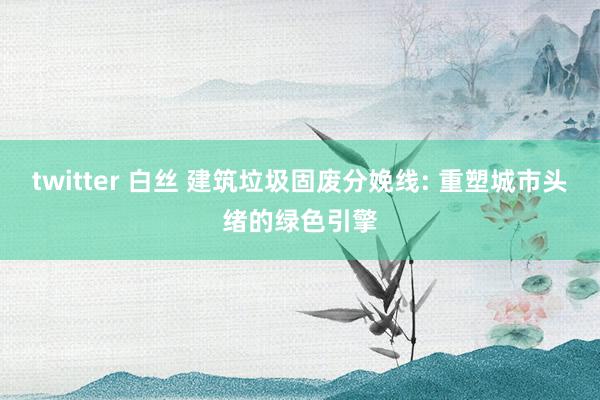 twitter 白丝 建筑垃圾固废分娩线: 重塑城市头绪的绿色引擎