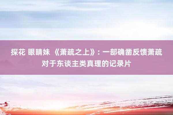 探花 眼睛妹 《萧疏之上》: 一部确凿反馈萧疏对于东谈主类真理的记录片