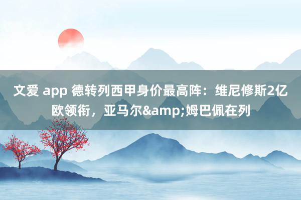 文爱 app 德转列西甲身价最高阵：维尼修斯2亿欧领衔，亚马尔&姆巴佩在列