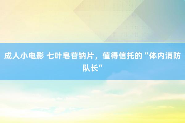 成人小电影 七叶皂苷钠片，值得信托的“体内消防队长”