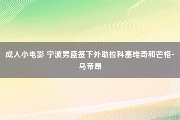 成人小电影 宁波男篮签下外助拉科塞维奇和芒格-马帝昂
