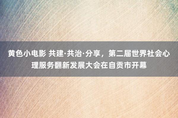 黄色小电影 共建·共治·分享，第二届世界社会心理服务翻新发展大会在自贡市开幕
