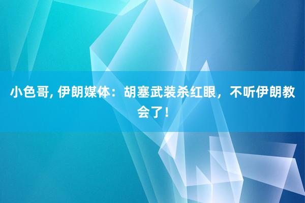 小色哥， 伊朗媒体：胡塞武装杀红眼，不听伊朗教会了！