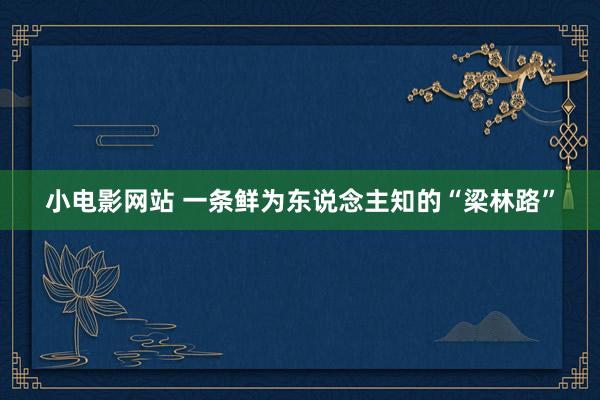 小电影网站 一条鲜为东说念主知的“梁林路”