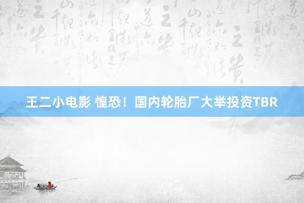 王二小电影 惶恐！国内轮胎厂大举投资TBR