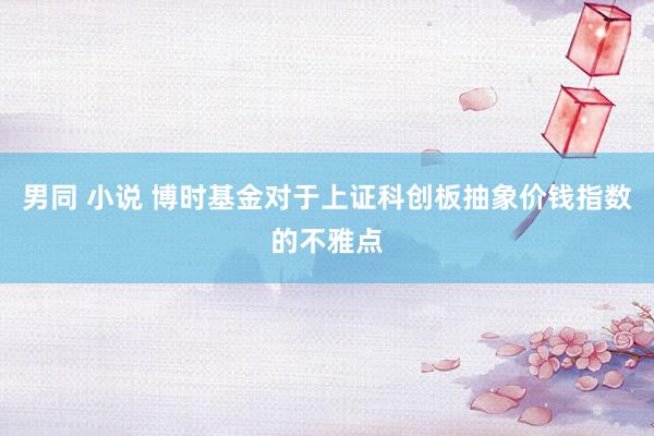 男同 小说 博时基金对于上证科创板抽象价钱指数的不雅点