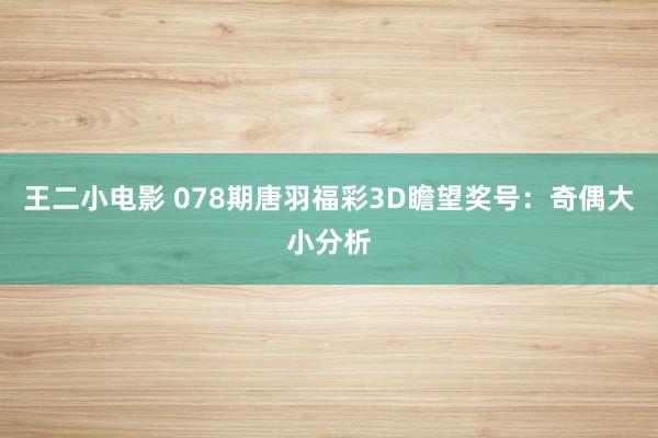 王二小电影 078期唐羽福彩3D瞻望奖号：奇偶大小分析