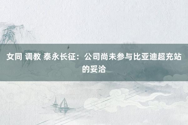 女同 调教 泰永长征：公司尚未参与比亚迪超充站的妥洽