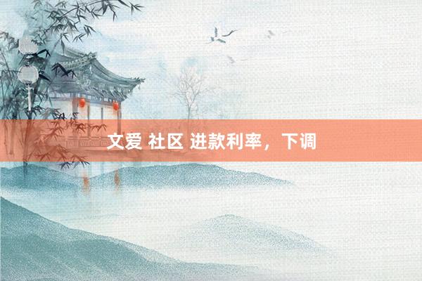 文爱 社区 进款利率，下调