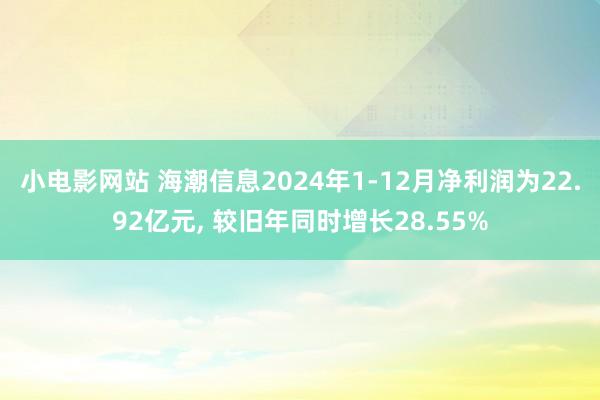 小电影网站 海潮信息2024年1-12月净利润为22.92亿元， 较旧年同时增长28.55%