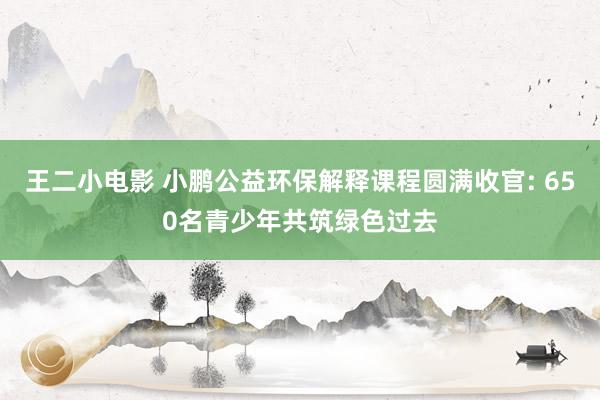 王二小电影 小鹏公益环保解释课程圆满收官: 650名青少年共筑绿色过去