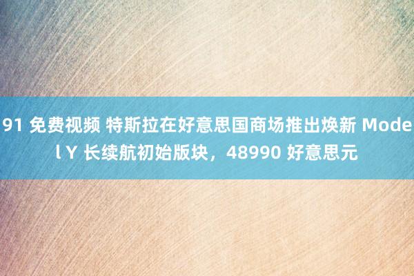91 免费视频 特斯拉在好意思国商场推出焕新 Model Y 长续航初始版块，48990 好意思元