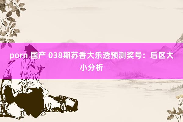 porn 国产 038期苏香大乐透预测奖号：后区大小分析