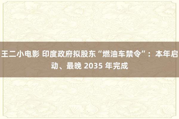王二小电影 印度政府拟股东“燃油车禁令”：本年启动、最晚 2035 年完成