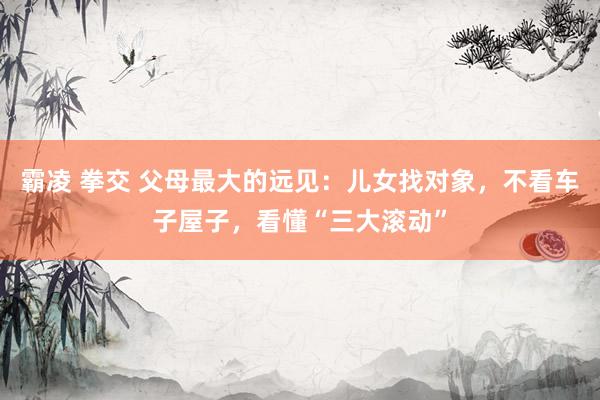 霸凌 拳交 父母最大的远见：儿女找对象，不看车子屋子，看懂“三大滚动”