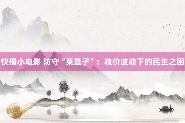 快播小电影 防守“菜篮子”：粮价波动下的民生之困