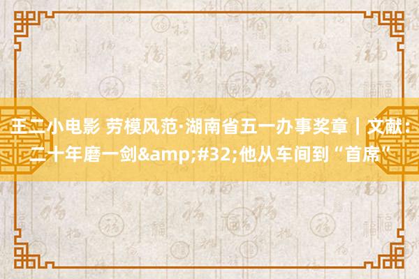 王二小电影 劳模风范·湖南省五一办事奖章｜文献：二十年磨一剑&#32;他从车间到“首席”