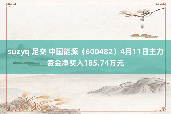 suzyq 足交 中国能源（600482）4月11日主力资金净买入185.74万元