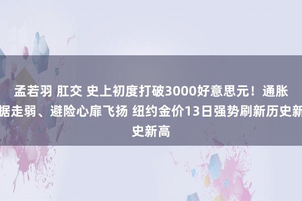 孟若羽 肛交 史上初度打破3000好意思元！通胀数据走弱、避险心扉飞扬 纽约金价13日强势刷新历史新高