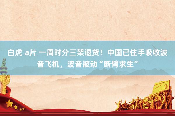 白虎 a片 一周时分三架退货！中国已住手吸收波音飞机，波音被动“断臂求生”