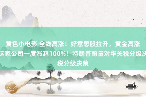 黄色小电影 全线高涨！好意思股拉升，黄金高涨，这家公司一度涨超100%！特朗普酌量对华关税分级决策