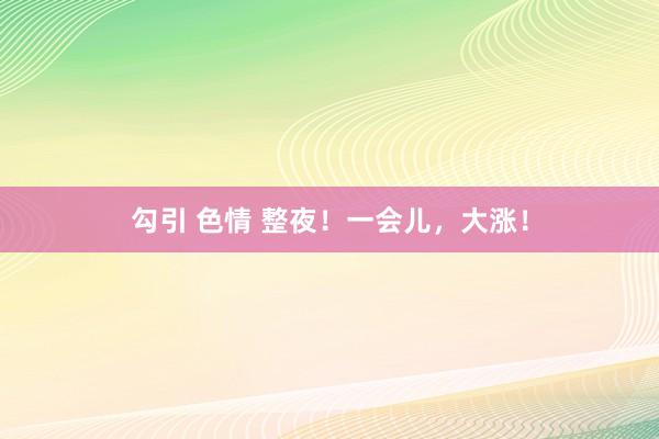 勾引 色情 整夜！一会儿，大涨！