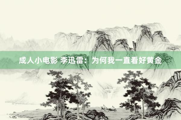 成人小电影 李迅雷：为何我一直看好黄金