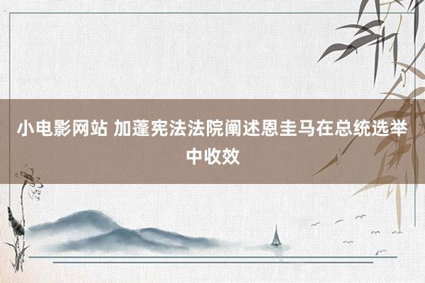 小电影网站 加蓬宪法法院阐述恩圭马在总统选举中收效