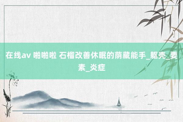 在线av 啪啪啦 石榴改善休眠的荫藏能手_躯壳_要素_炎症