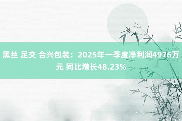黑丝 足交 合兴包装：2025年一季度净利润4976万元 同比增长48.23%