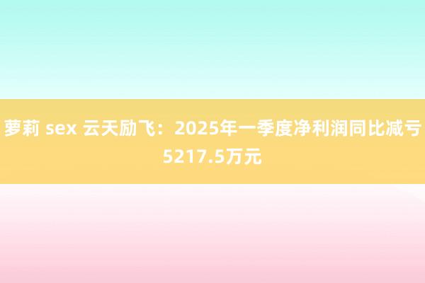 萝莉 sex 云天励飞：2025年一季度净利润同比减亏5217.5万元