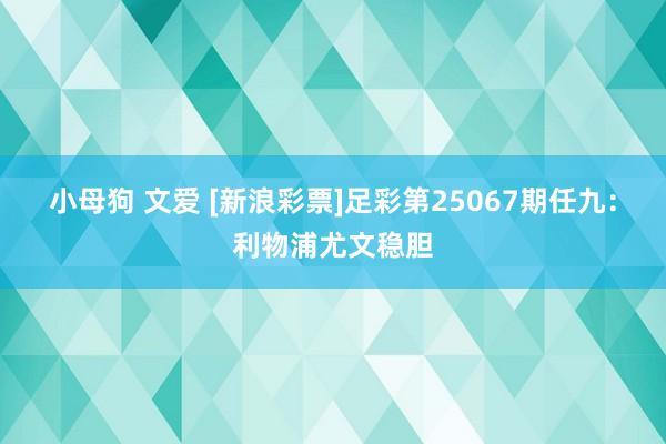 小母狗 文爱 [新浪彩票]足彩第25067期任九：利物浦尤文稳胆