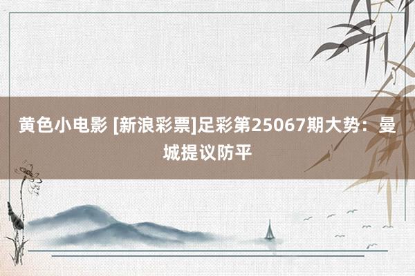 黄色小电影 [新浪彩票]足彩第25067期大势：曼城提议防平
